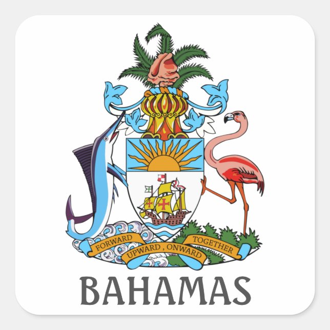 Sticker Carré Armoiries - Bahamas (Devant)