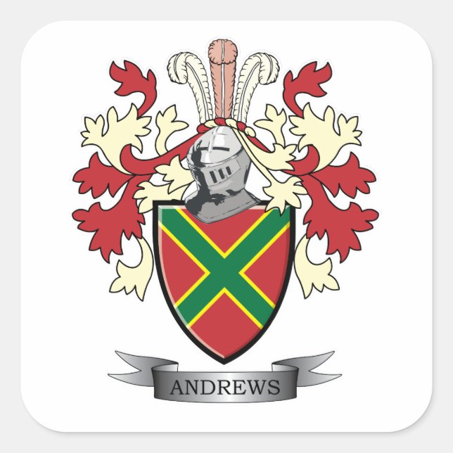 Sticker Carré Armoiries d'Andrews Family Crest (Devant)
