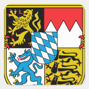 Sticker Carré Armoiries de Bavière (Allemagne)