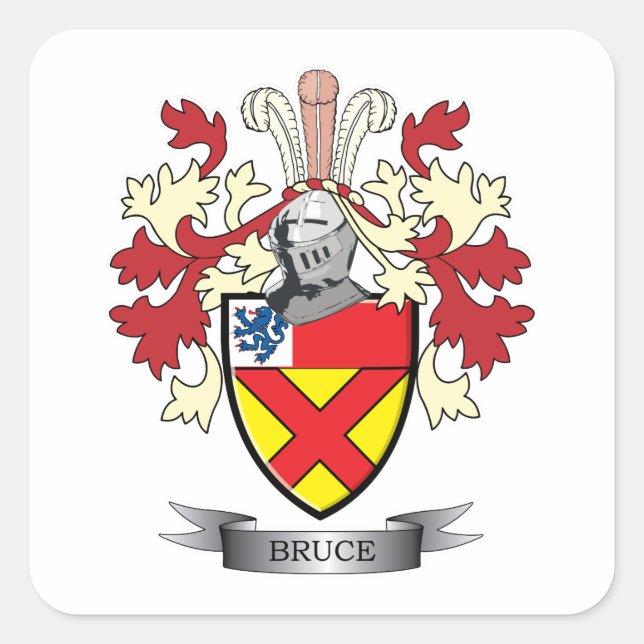 Sticker Carré Armoiries de Bruce Family Crest (Devant)