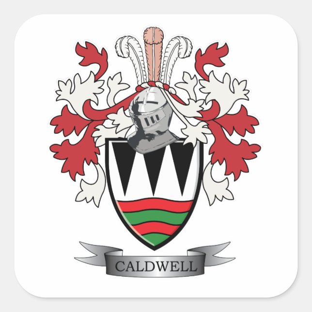 Sticker Carré Armoiries de caldwell Family Crest (Devant)