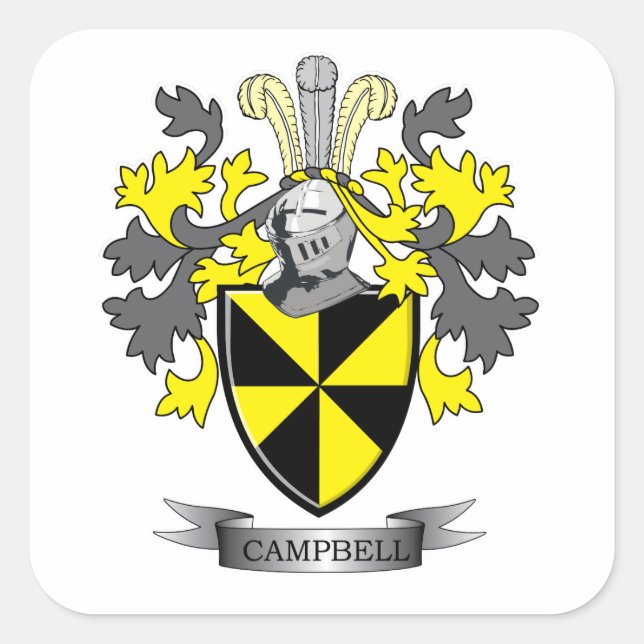 Sticker Carré Armoiries de Campbell Family Crest (Devant)