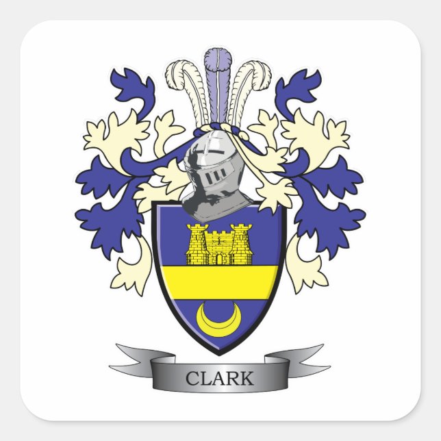 Sticker Carré Armoiries de Clark Family Crest (Devant)