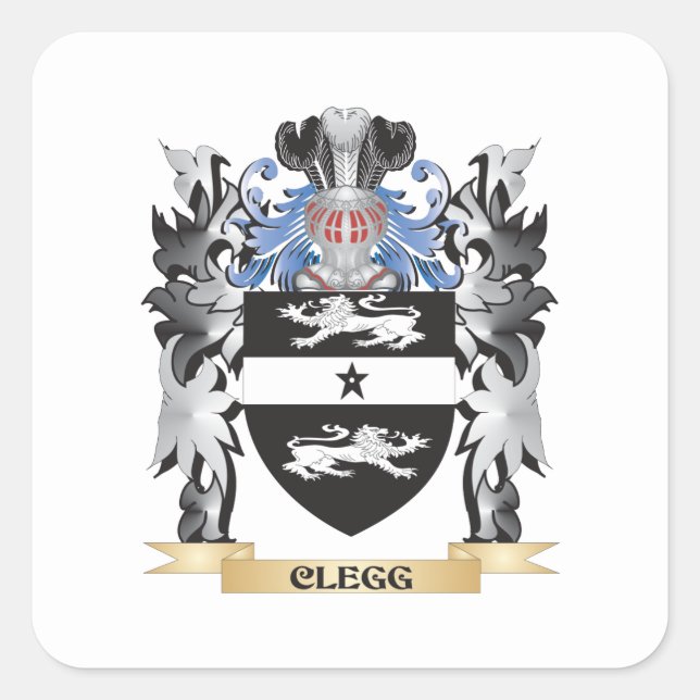 Sticker Carré Armoiries de Clegg - Armoiries de la famille (Devant)