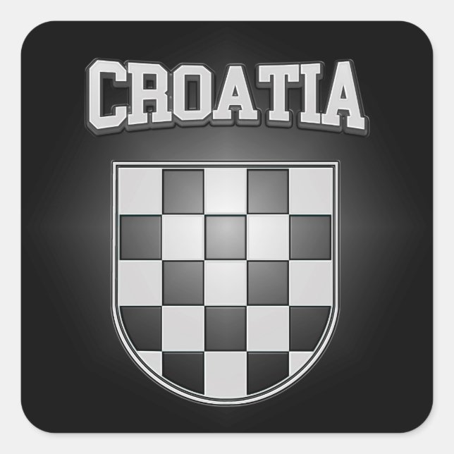Sticker Carré Armoiries de Croatie (Devant)