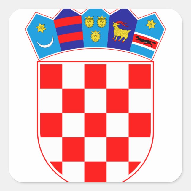 Sticker Carré Armoiries de Croatie, Emblème croate, Hrvatska (Devant)