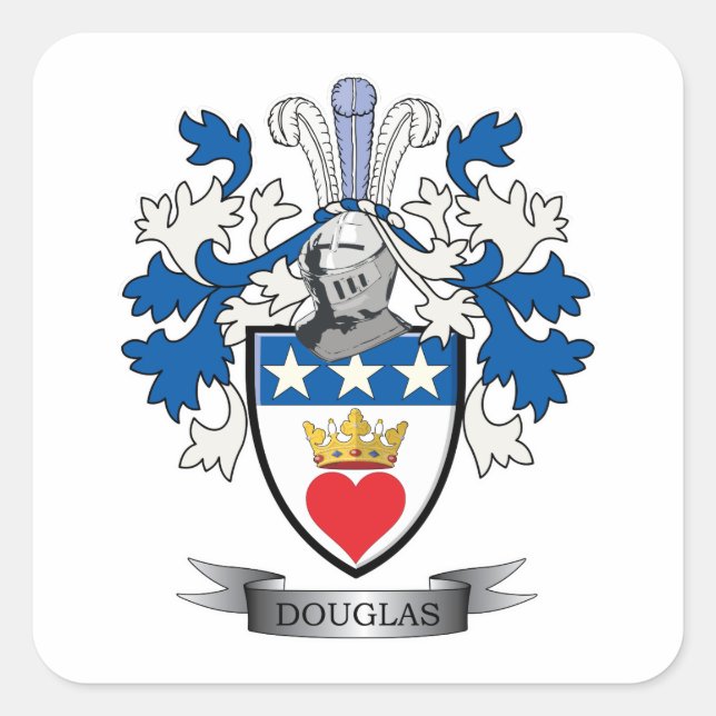 Sticker Carré Armoiries de Douglas Family Crest (Devant)