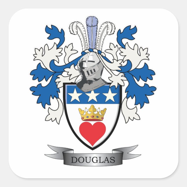 Sticker Carré Armoiries de Douglas Family Crest (Devant)