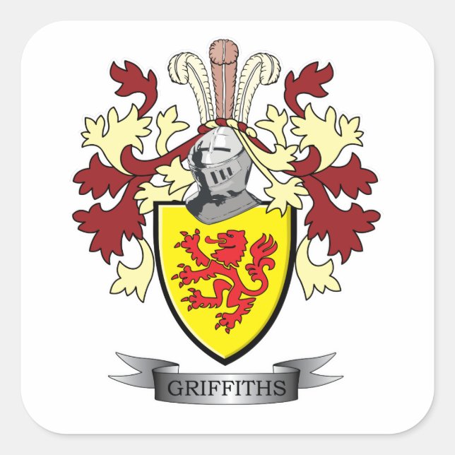 Sticker Carré Armoiries de Griffiths Family Crest (Devant)