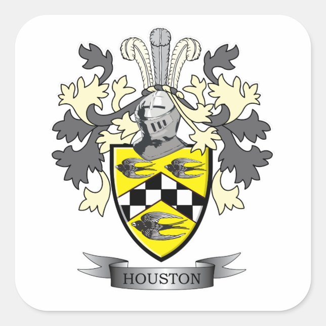 Sticker Carré Armoiries de Houston Family Crest (Devant)