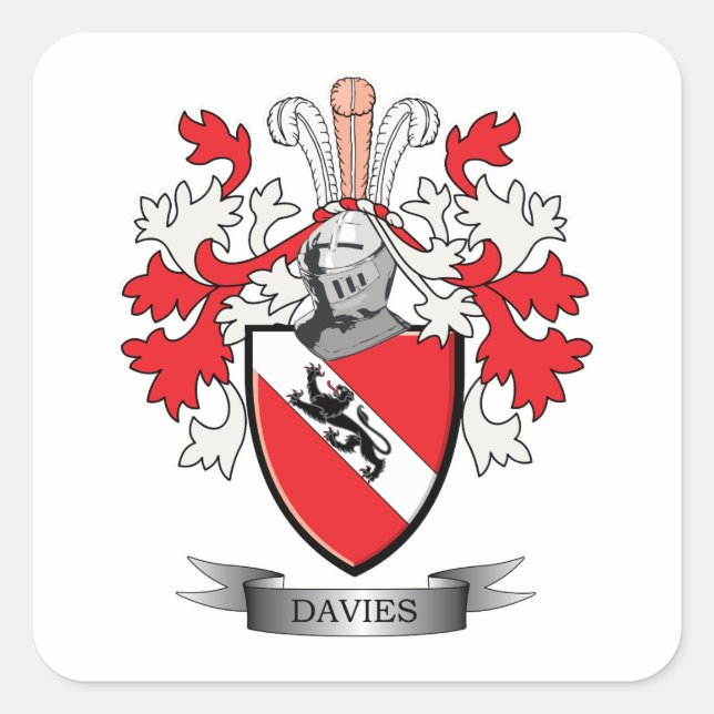 Sticker Carré Armoiries de la famille Davies (Devant)