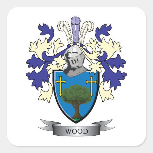Sticker Carré Armoiries de la famille des bois (Devant)