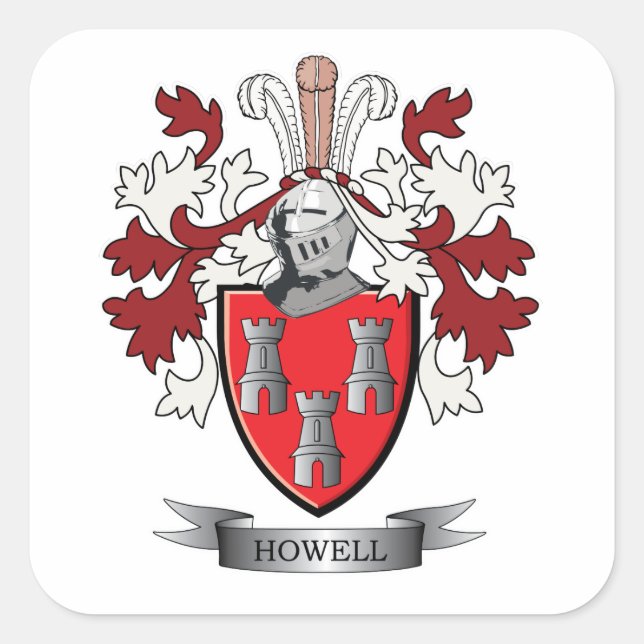 Sticker Carré Armoiries de la famille Howell Crest (Devant)