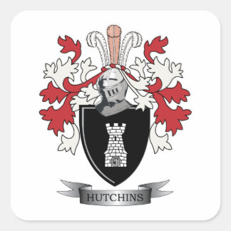 Sticker Carré Armoiries de la famille Hutchins