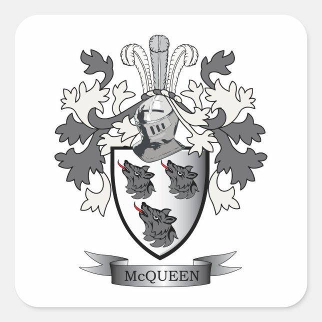 Sticker Carré Armoiries de la famille McQueen Crest (Devant)