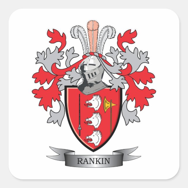 Sticker Carré Armoiries de la famille Rankin (Devant)