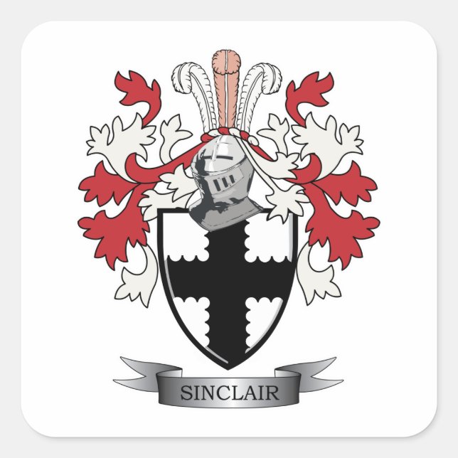Sticker Carré Armoiries de la famille Sinclair (Devant)