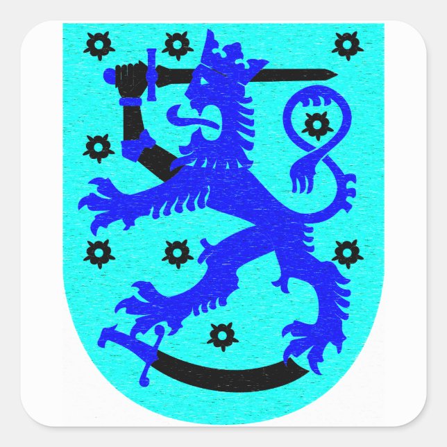 Sticker Carré Armoiries de la Finlande (Devant)