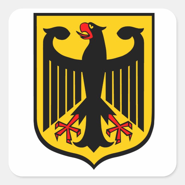 Sticker Carré Armoiries de l'Allemagne. (Devant)