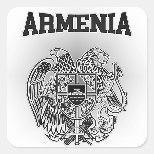 Sticker Carré Armoiries de l'Arménie (Devant)