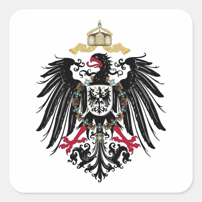 Sticker Carré Armoiries de l'Empire allemand de 1889 (Devant)