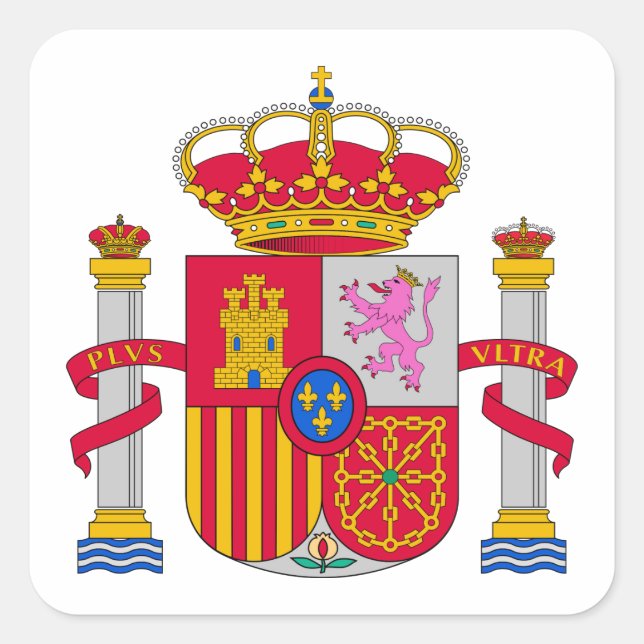 Sticker Carré Armoiries de l'Espagne (Devant)