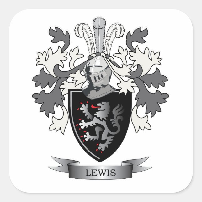 Sticker Carré Armoiries de Lewis Family Crest (Devant)