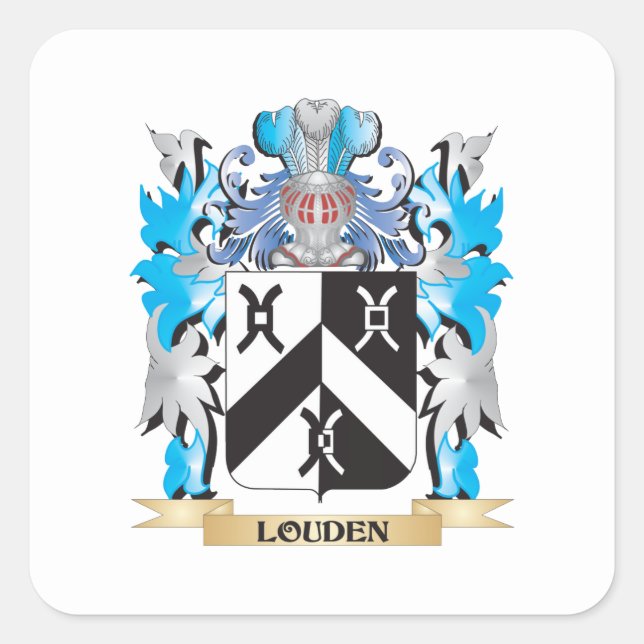 Sticker Carré Armoiries de Louden - Armoiries de la famille (Devant)
