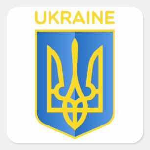 Sticker Carré Armoiries de l'Ukraine