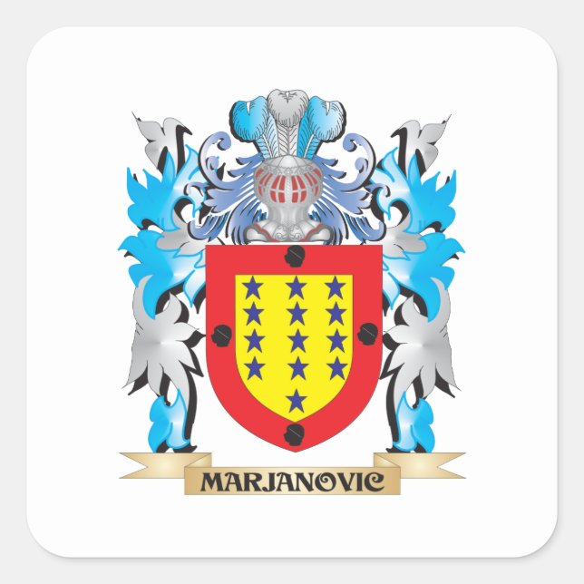Sticker Carré Armoiries de Marjanovic - Armoiries de la famille (Devant)