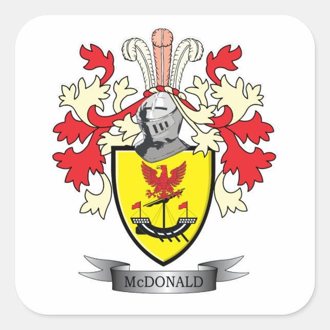 Sticker Carré Armoiries de McDonald Family Crest (Devant)