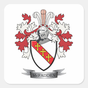 Sticker Carré Armoiries de McFadden Family Crest