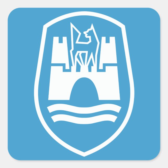 Sticker Carré Armoiries de Wolfsburg (blanc) (Devant)