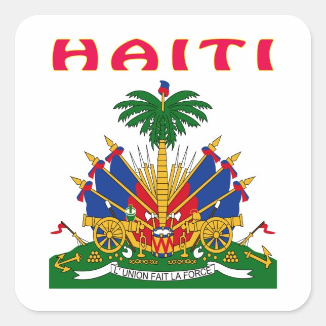 Sticker Carré Armoiries D'Haïti (Devant)