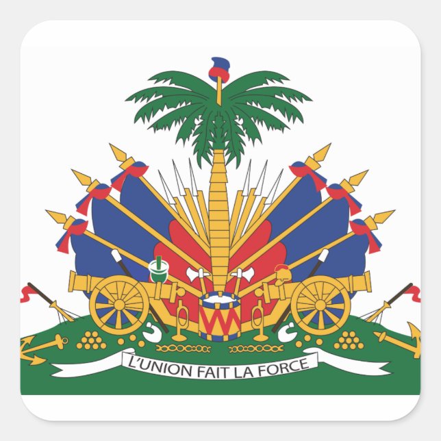 Sticker Carré Armoiries d'Haïti (Devant)