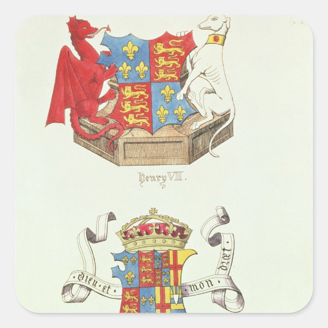 Sticker Carré Armoiries d'Henri VII et d'Elizabeth d'York (Devant)