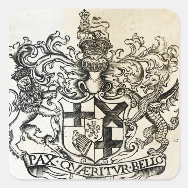 Sticker Carré Armoiries d'Oliver Cromwell (Devant)