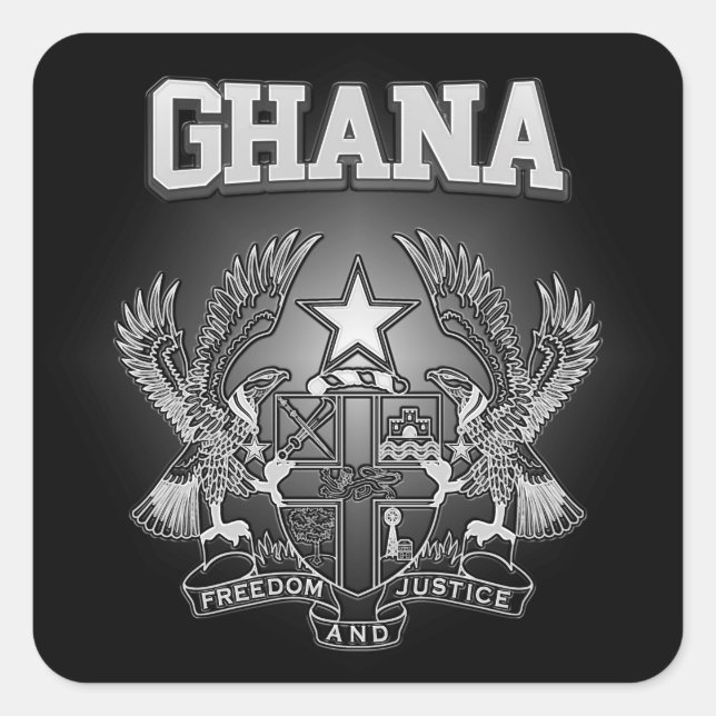 Sticker Carré Armoiries du Ghana (Devant)