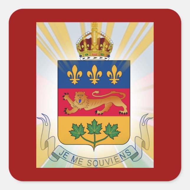 Sticker Carré Armoiries du Québec (Devant)