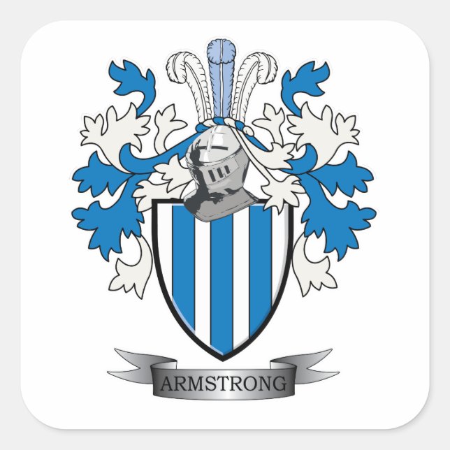 Sticker Carré Armstrong Family Crest Coat of Arms (Devant)