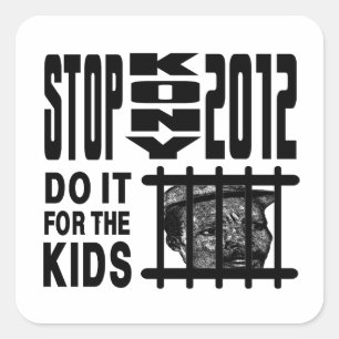 Sticker Carré Arrêt Kony 2012 - faites-le pour les ENFANTS