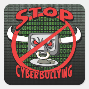 Sticker Carré Arrêter la cyberintimidation