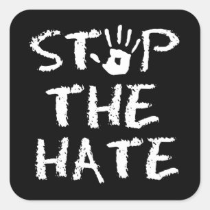 Sticker Carré arrêter la haine