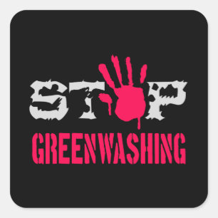 Sticker Carré Arrêter le lavage au vert