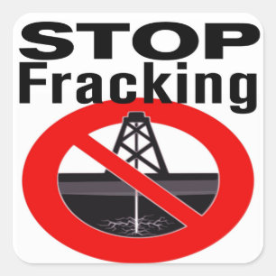 Sticker Carré Arrêtez Fracking partout