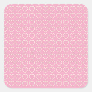 Sticker Carré Arrière - plan à coeur rose Carré