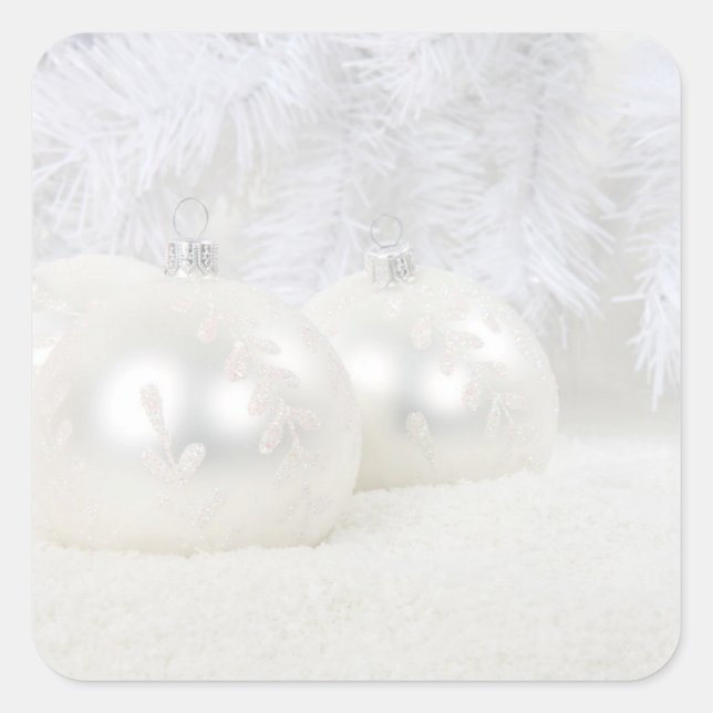 Sticker Carré Arrière - plan blanc de Noël (Devant)