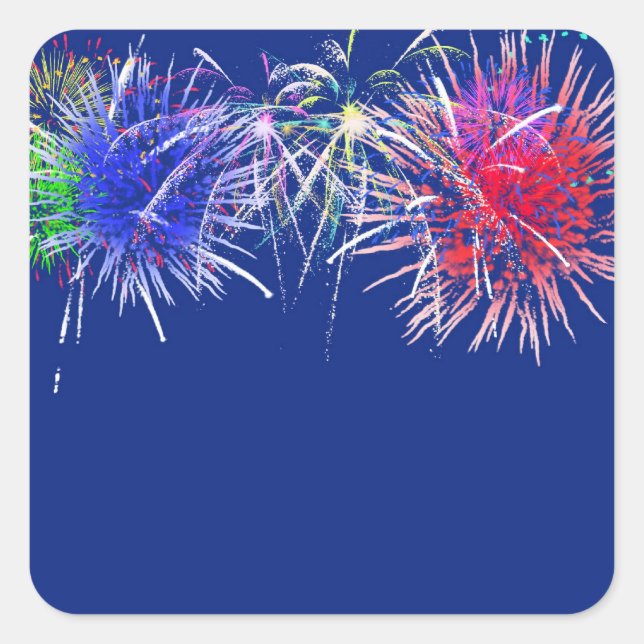 Sticker Carré Arrière - plan Fireworks (Devant)