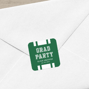 Sticker Carré Arrière - plan modifiable Couleur Varsity Graduati