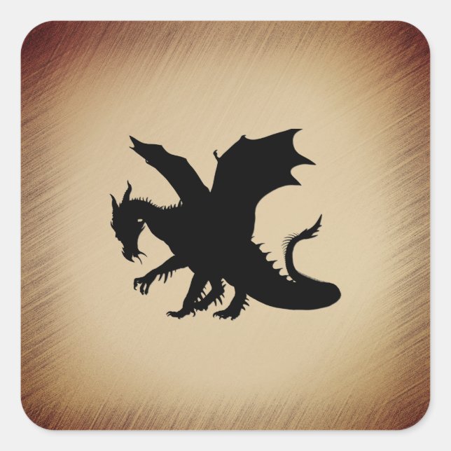 Sticker Carré Arrière - plan rustique Black Dragon (Devant)